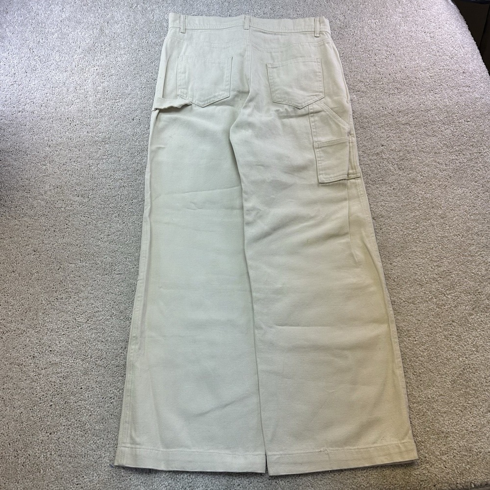 VTG No Boundaries Pants Men 34/30 White Carpenter Double Knee Baggy Y2K
